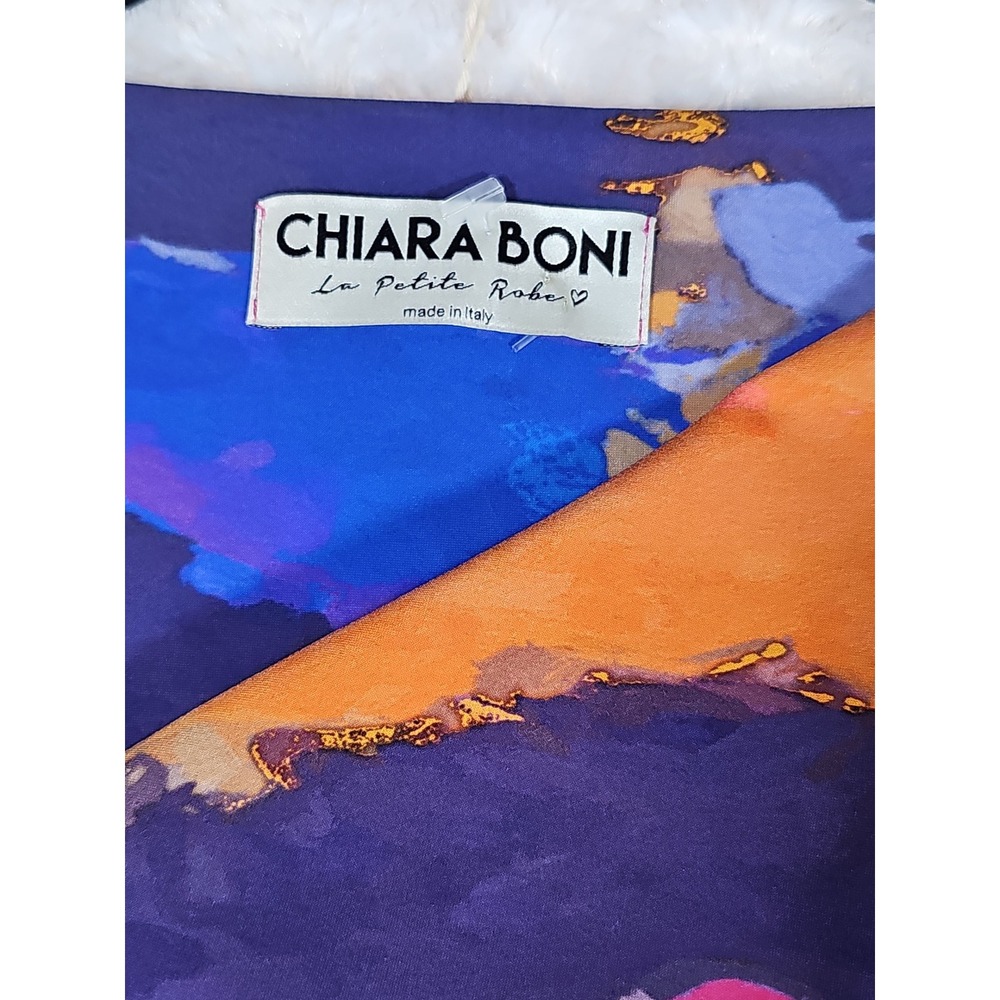 Chiara Boni La Petite Robe Italian Dress Abstract Print One Shoulder 42 US 6 New - Picture 3 of 12